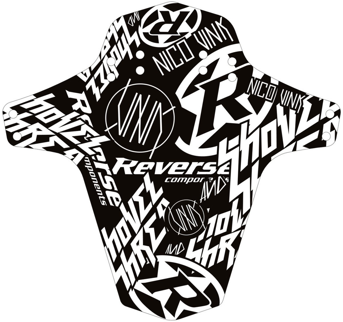 Reverse Mudfender Nico Vink Stickerbomb Black-white - UNI