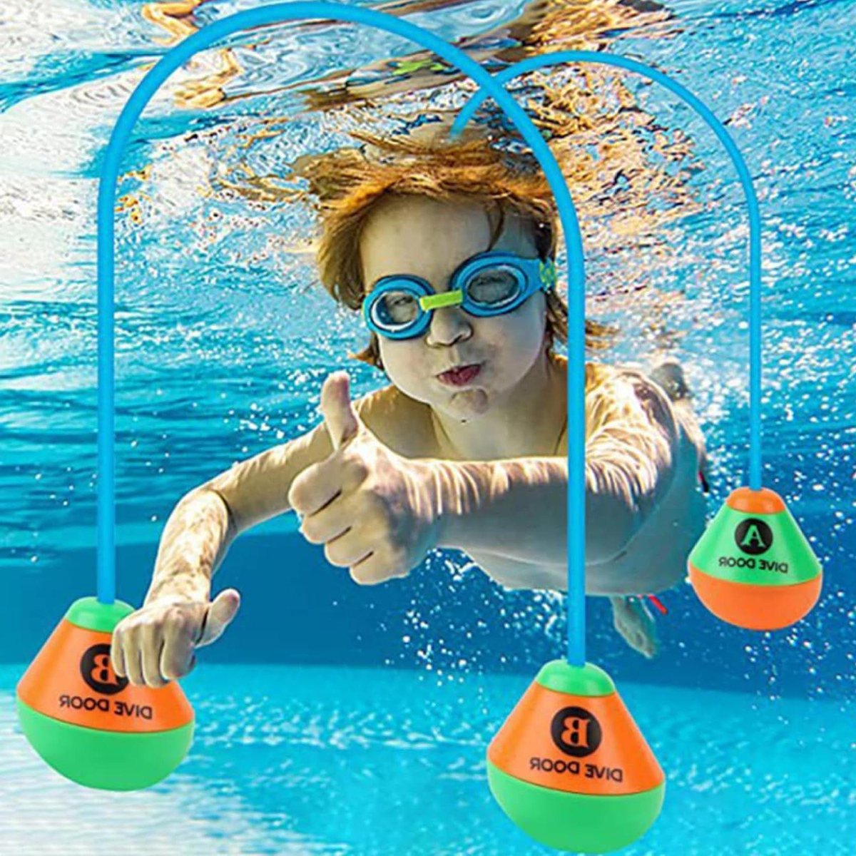 Zwemspeelgoed voor kinderen - Duikdeur waterspel - Onderwater plezier - Vormt boog - 1.5 meter - Blauw Oranje
