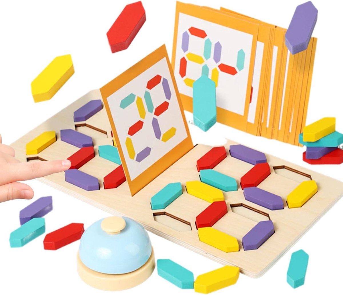 Houten Puzzels - Getallen Blokken - Cognitieve Groei - Kindveilige Afwerking - 32 x 16 cm - Nummers