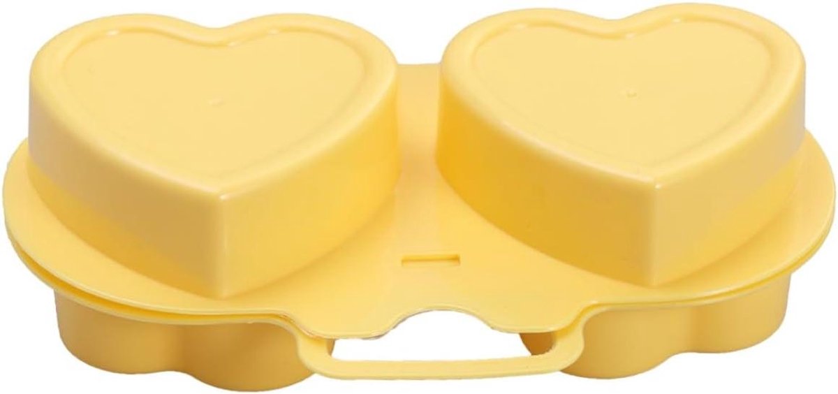 Mini Eierkoker - Magnetron Stroper - Ontbijt Maken - Hart Bloem Vorm - Compact Formaat - Geel