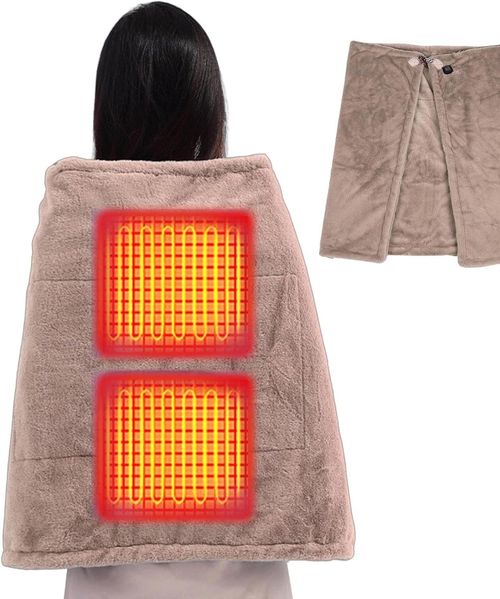 Verwarmingskussen Nek Schouders - Warmtekussen Rug - Spierontspanning Bevorderen - Constante Warmteafgifte - 80 x 6 cm - Grijs