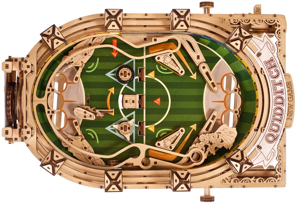 UGEARS 3D Modelbouw - Quidditch™ Pinball - Harry Potter™ - Mechanisch Bouwpakket Hout - Educatief Speelgoed — afbeelding 16