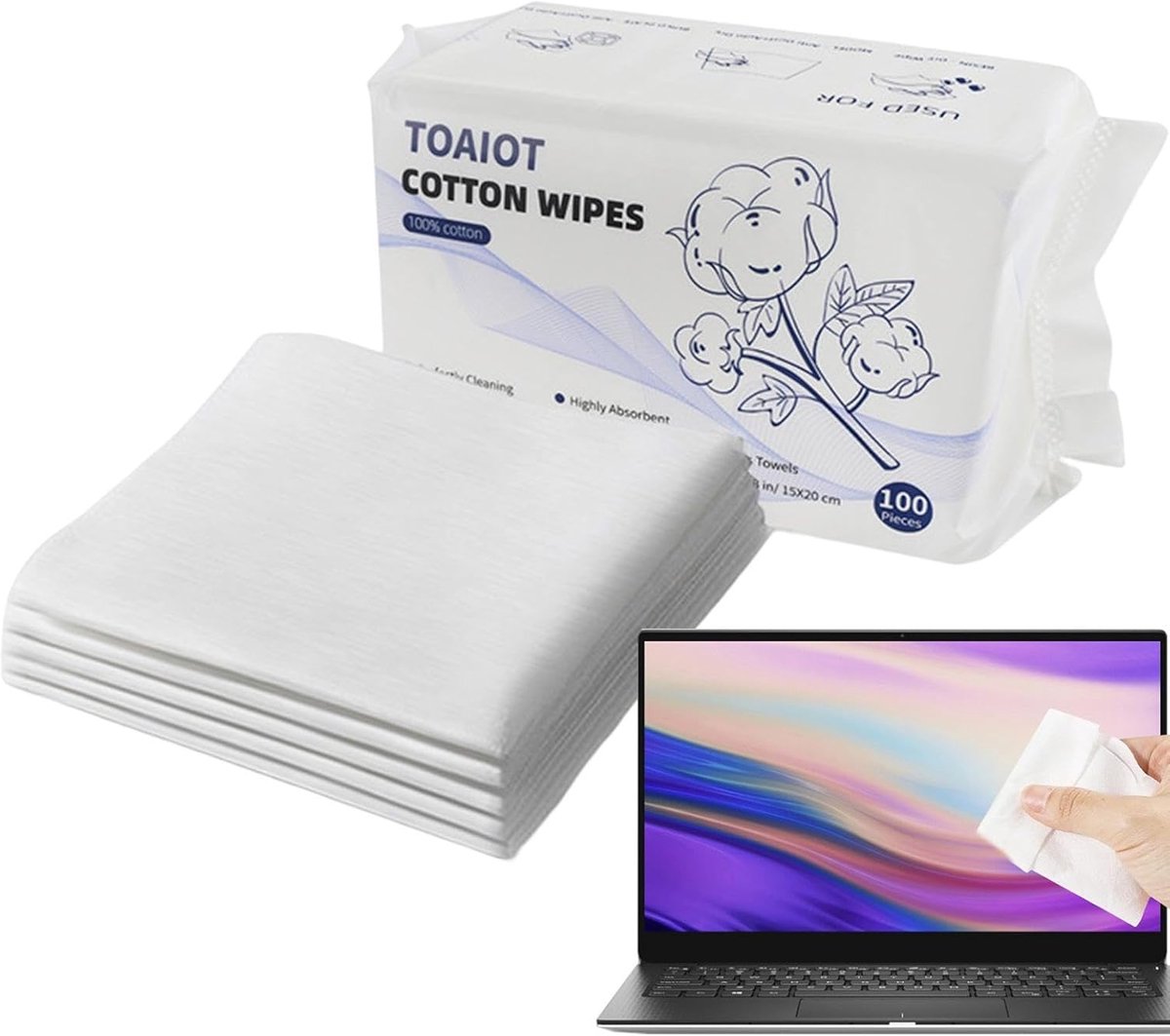 Reinigingsdoekjes Printer - Vochtige Handdoeken - 3D Printen Onderhoud - Pluisvrij Absorberend - 100 Stuks - Wit