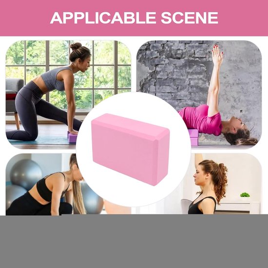 Yoga Blokken - Stretchblokken Set - Oefeningen Verbeteren - Hoge Dichtheid Schuim - 2 stuks - Roze — afbeelding 4