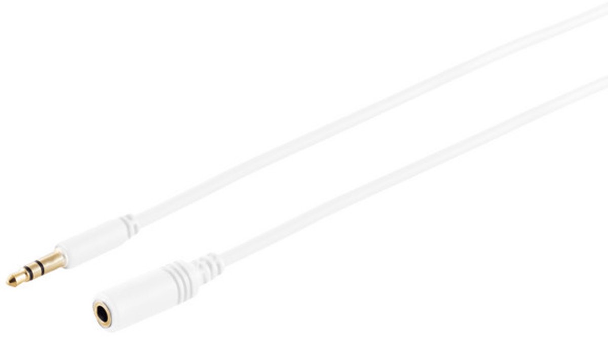 3,5mm Stecker auf 3,5 mm Kupplung, verg. weiß,1,8m