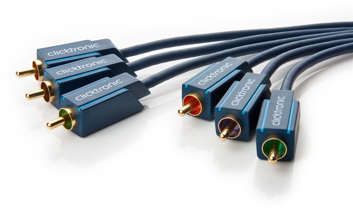 ClickTronic 3m YUV Component component videokabel (YPbPr) 3 x RCA Blauw