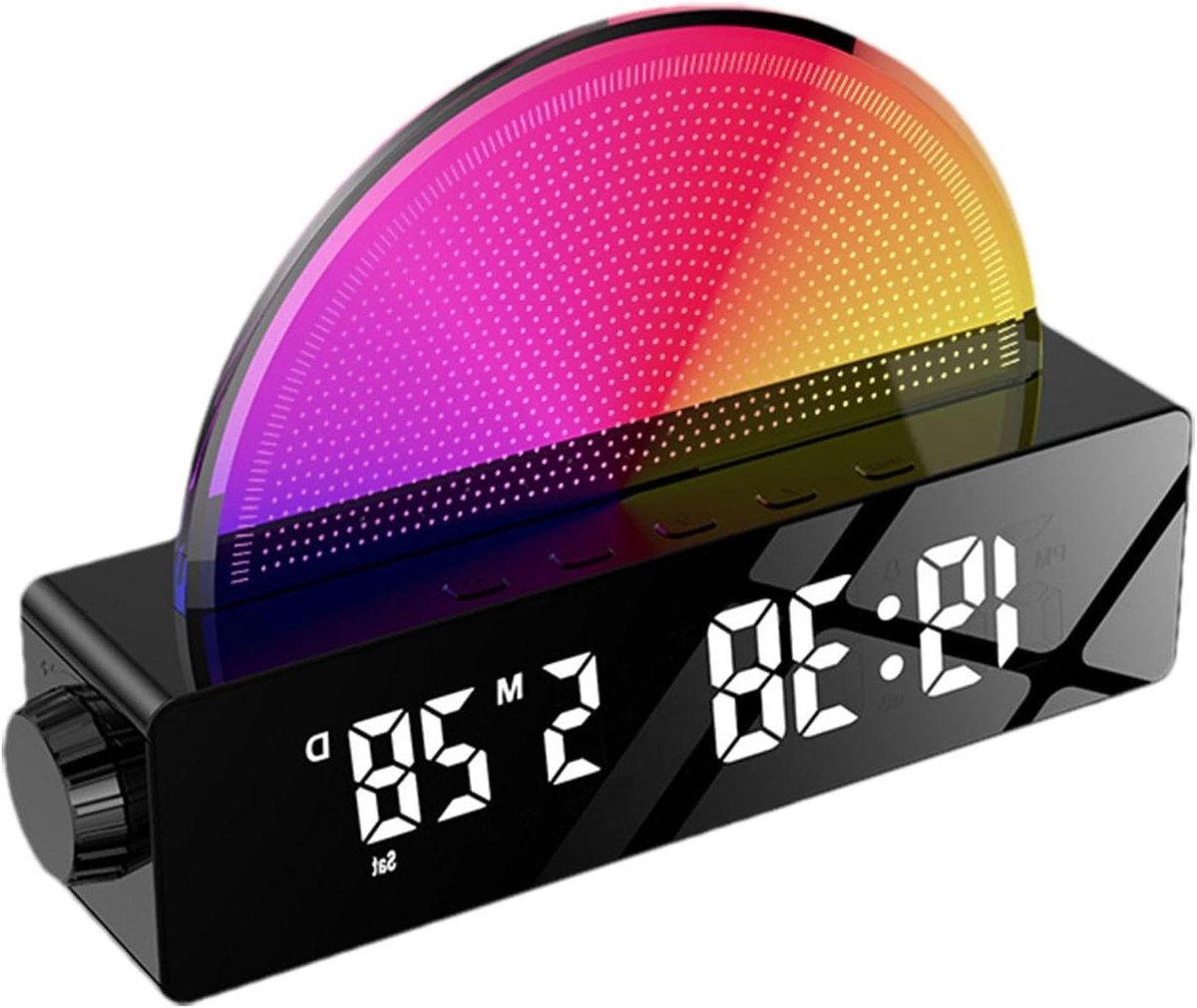 Wekker met Licht - Zonsopgang Simulatie - Ontspannen Ontwaken - Natuurlijke Lichtsimulatie - 10 Kleuren - Zwart