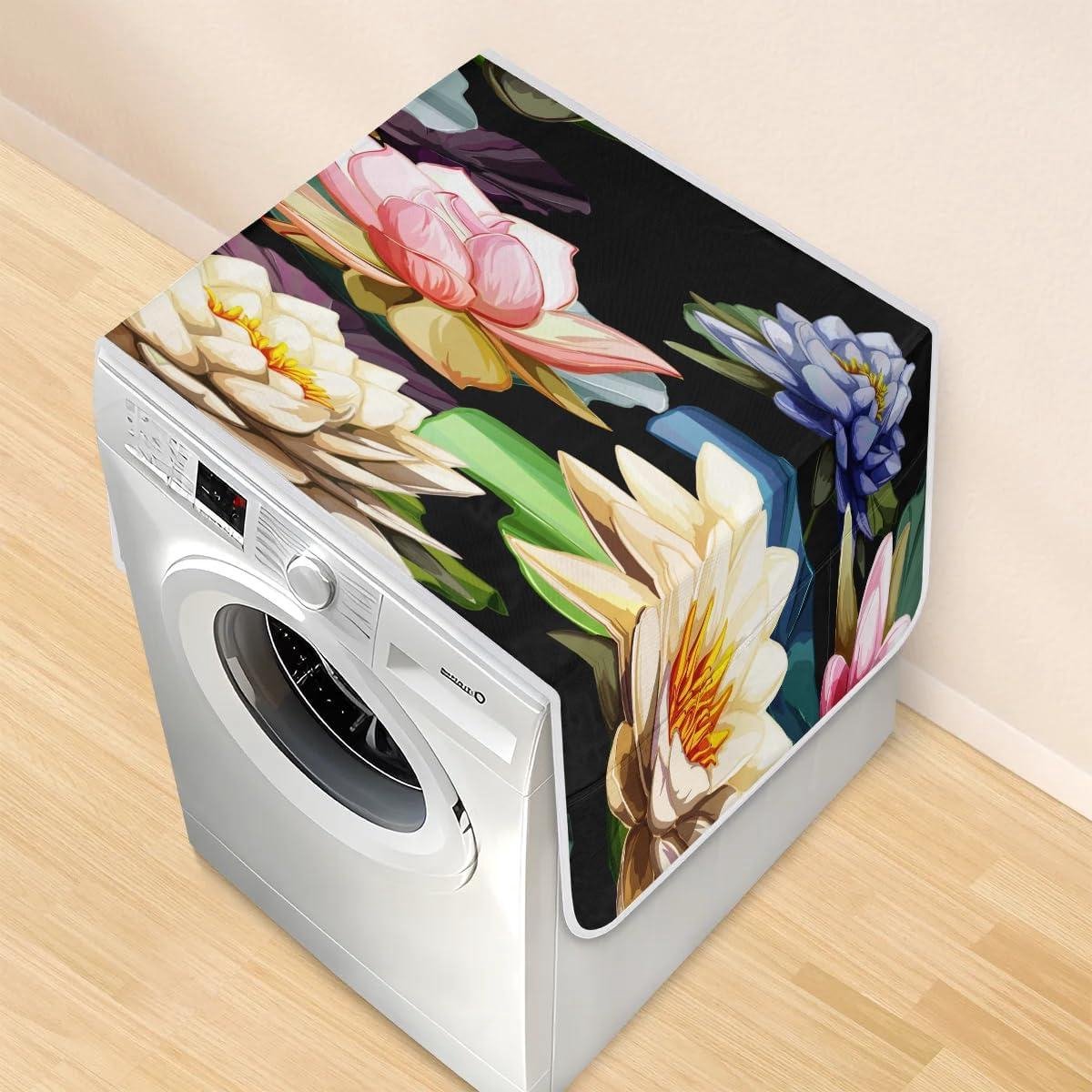 Wasmachine Drogerhoes Apparaatbeschermer Keuken Organisatie Met Opbergvakken 117 x 485 cm Aquarel Bloem