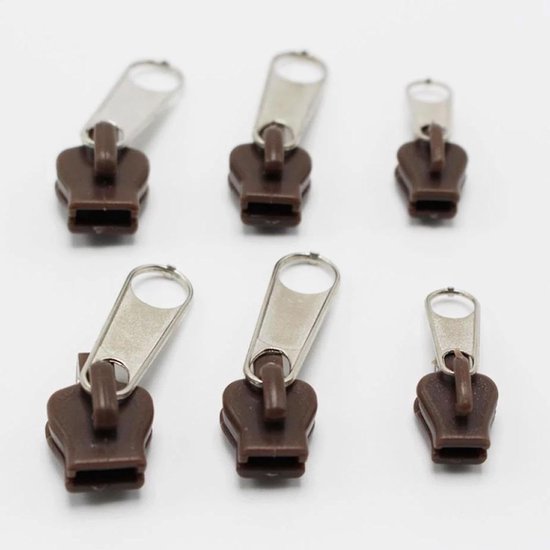 Rits reparatieset - Ritskoppen vervanging - Kleding repareren - Zonder naaien - 6 stuks - Bruin — afbeelding 4