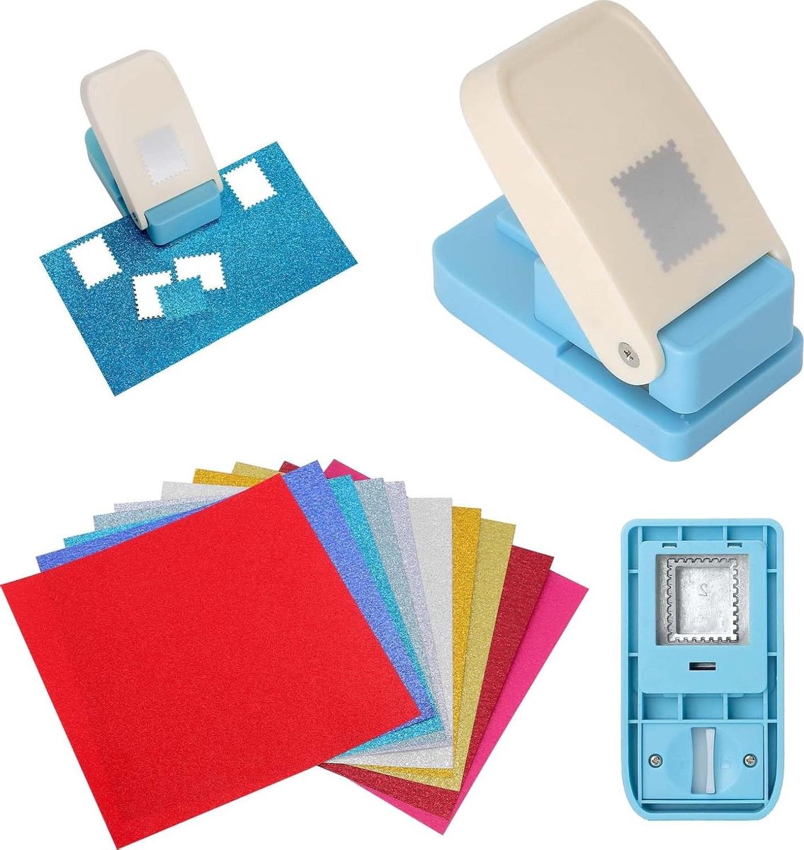 Motiefpons Vierkant - Papierpons Hendel - Kaarten Maken - Naukeurige Snit - 25 x 2 cm - Zilver
