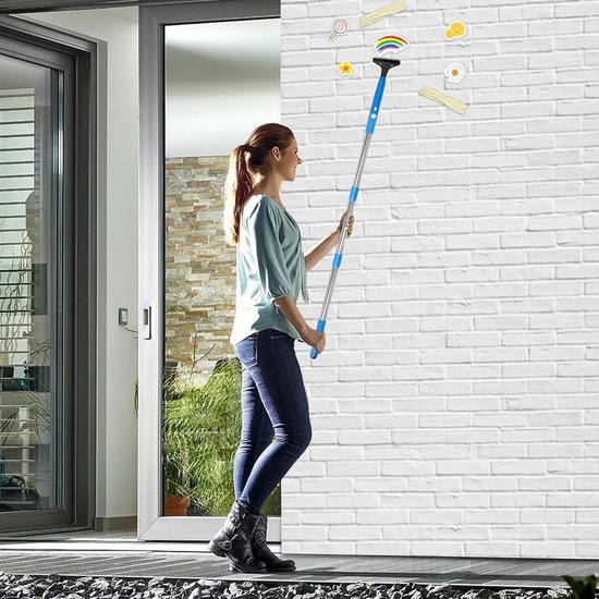 Vloerschraper Lange steel - Telescopische reiniger - Efficiënt Schoonmaken - Verstelbare lengte - Tot 167 cm - Grijs — afbeelding 4