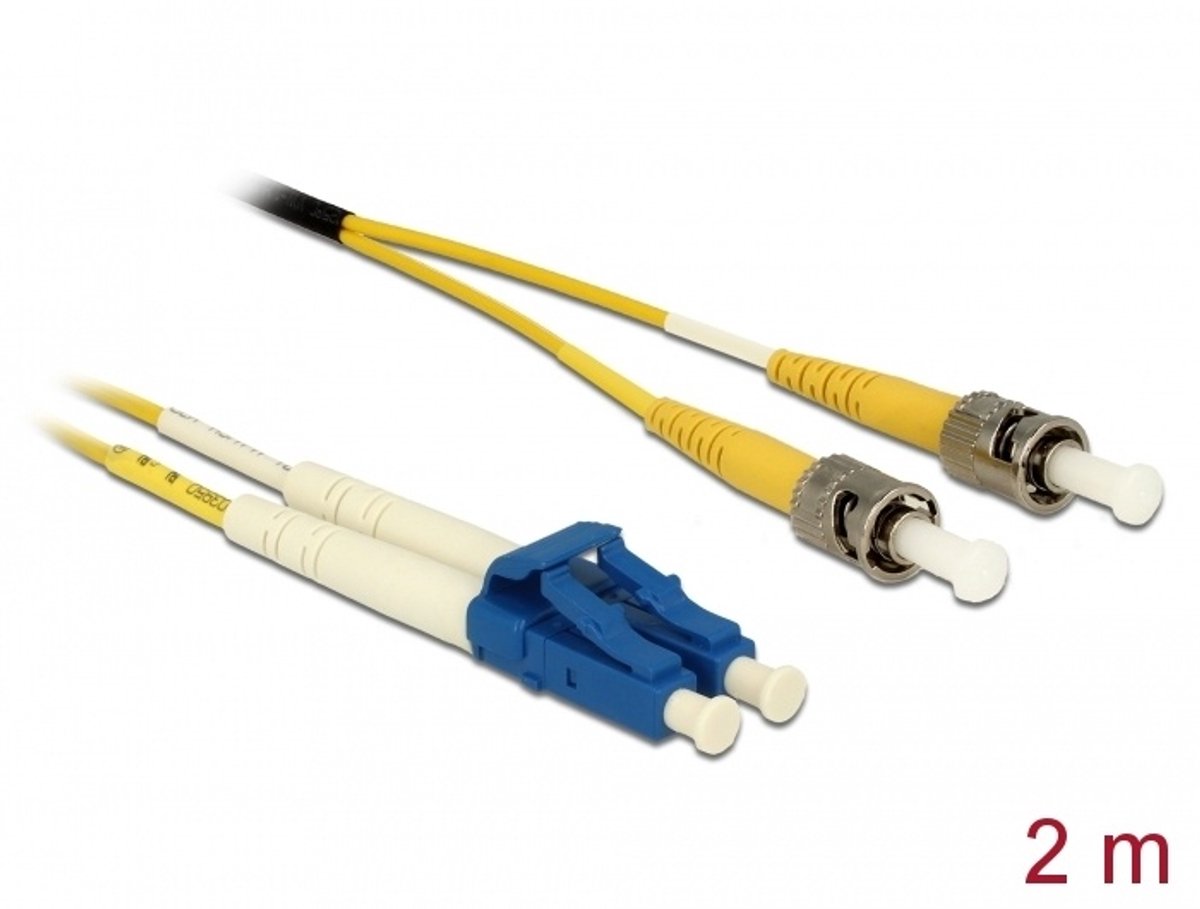 DeLOCK 84612 Glasvezel kabel 2 m LSZH OS2 LC ST Geel