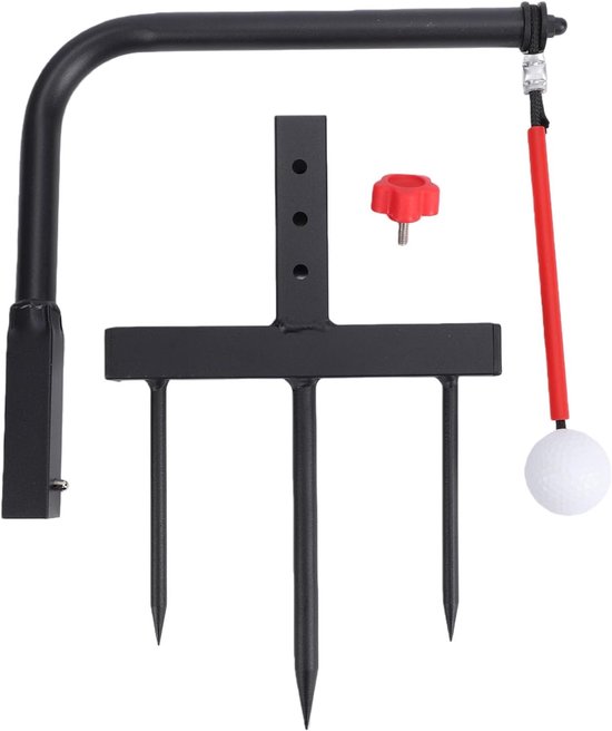 Swingtrainer - Trainingshulpmiddel - Sport Oefenen - Automatische Balteruggave - 3 Hoogte-instellingen - Rood — afbeelding 5