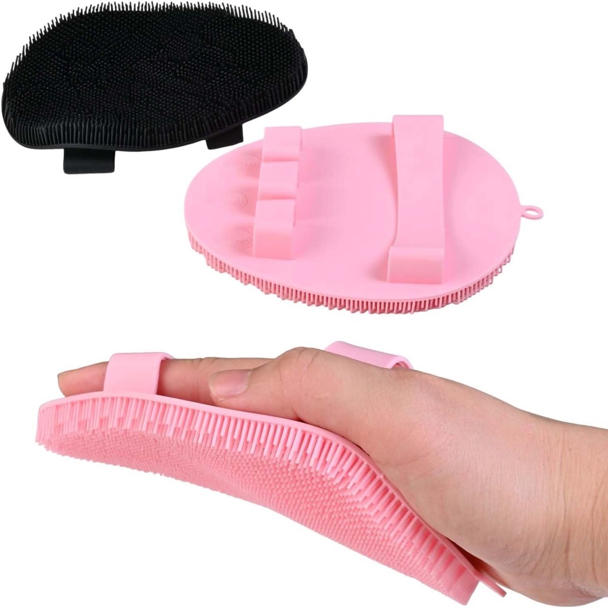 Zachte siliconen lichaamsscrubber voor effectieve huidreiniging, exfoliatie en massage (2 kleuren)