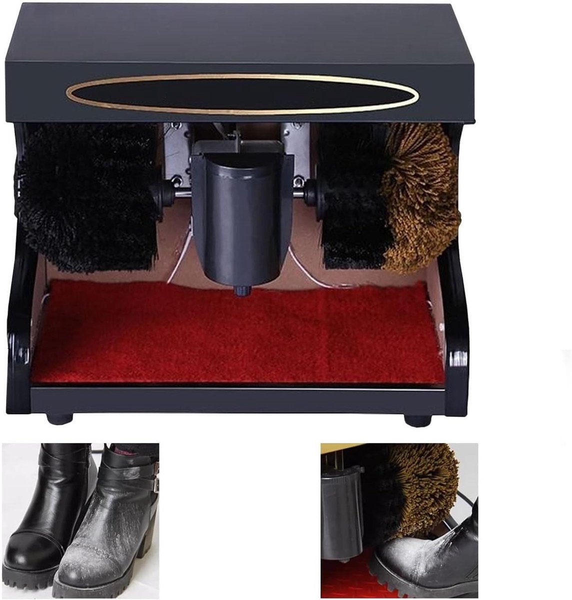 Automatische Schoenpoetsmachine - Schoenpoetser Elektrisch - Schoenen Reinigen - Automatische Inductie - Compact Ontwerp - Zwart