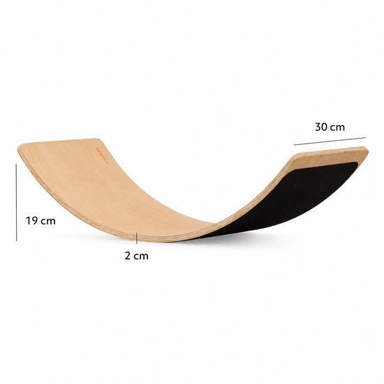 Deryan Luxe Balance Board XL met vilt - Balansbord - Blank gelakt sterk beukenhout - 90 cm van Merkloos — afbeelding 3