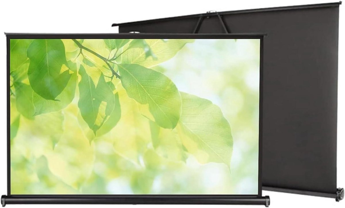 Projectiescherm Bureaublad - Filmscherm Uittrekbaar - Thuisbioscoop Presentatie - Kreukvrij Polyester Materiaal - 50 Inch 16:9 - Wit