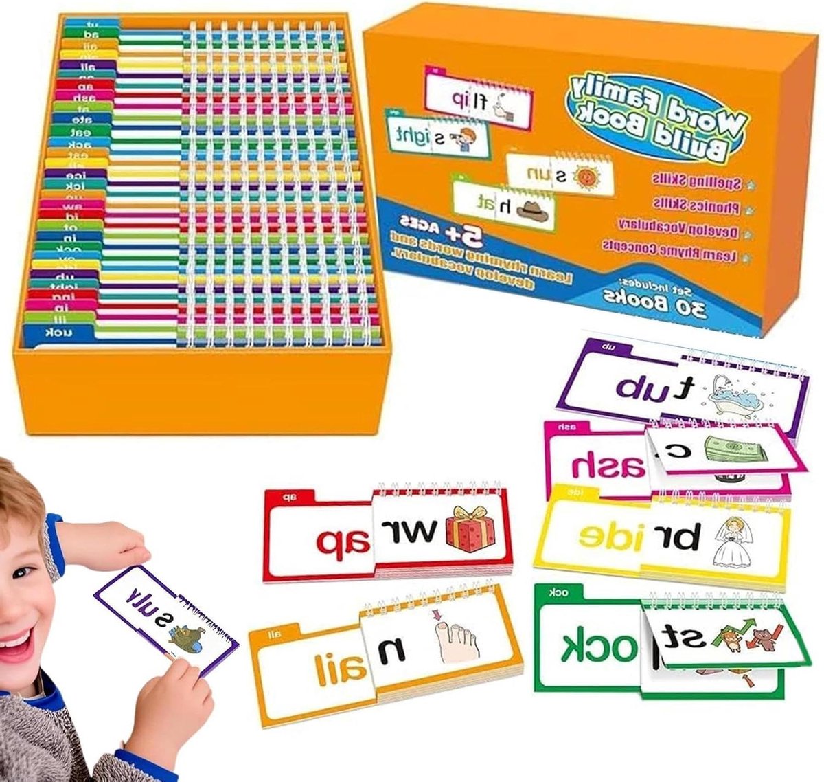 Kinderboeken - Leesboekjes - Vroege Geletterdheid - Interactieve Klankspellen - 25 x 17 cm - Multicolor