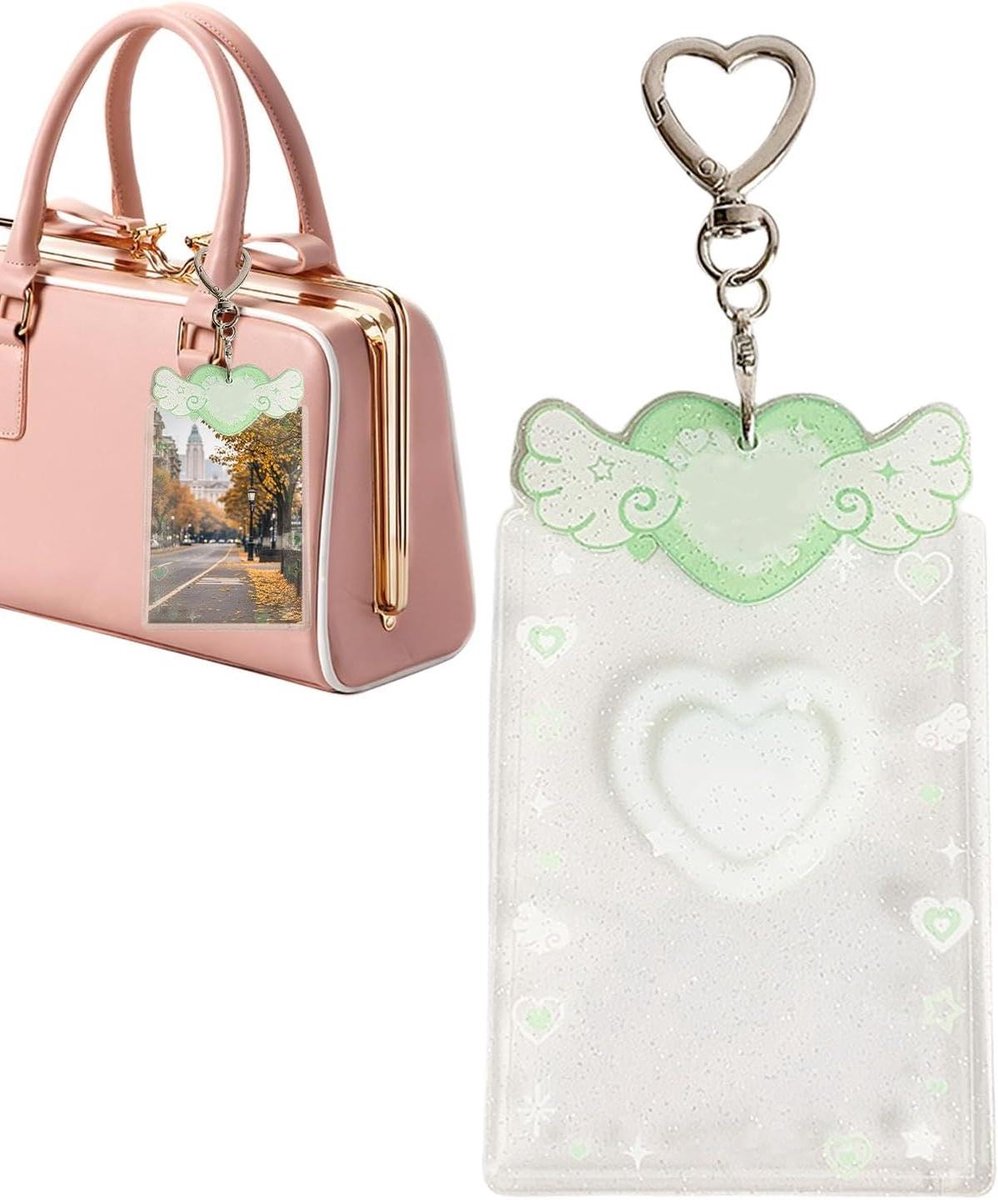 Fotokaart Houder - Sleutelhanger Kaarthoes - Idolen Verzamelen - Transparant Acryl - 112 x 7 cm - Groen