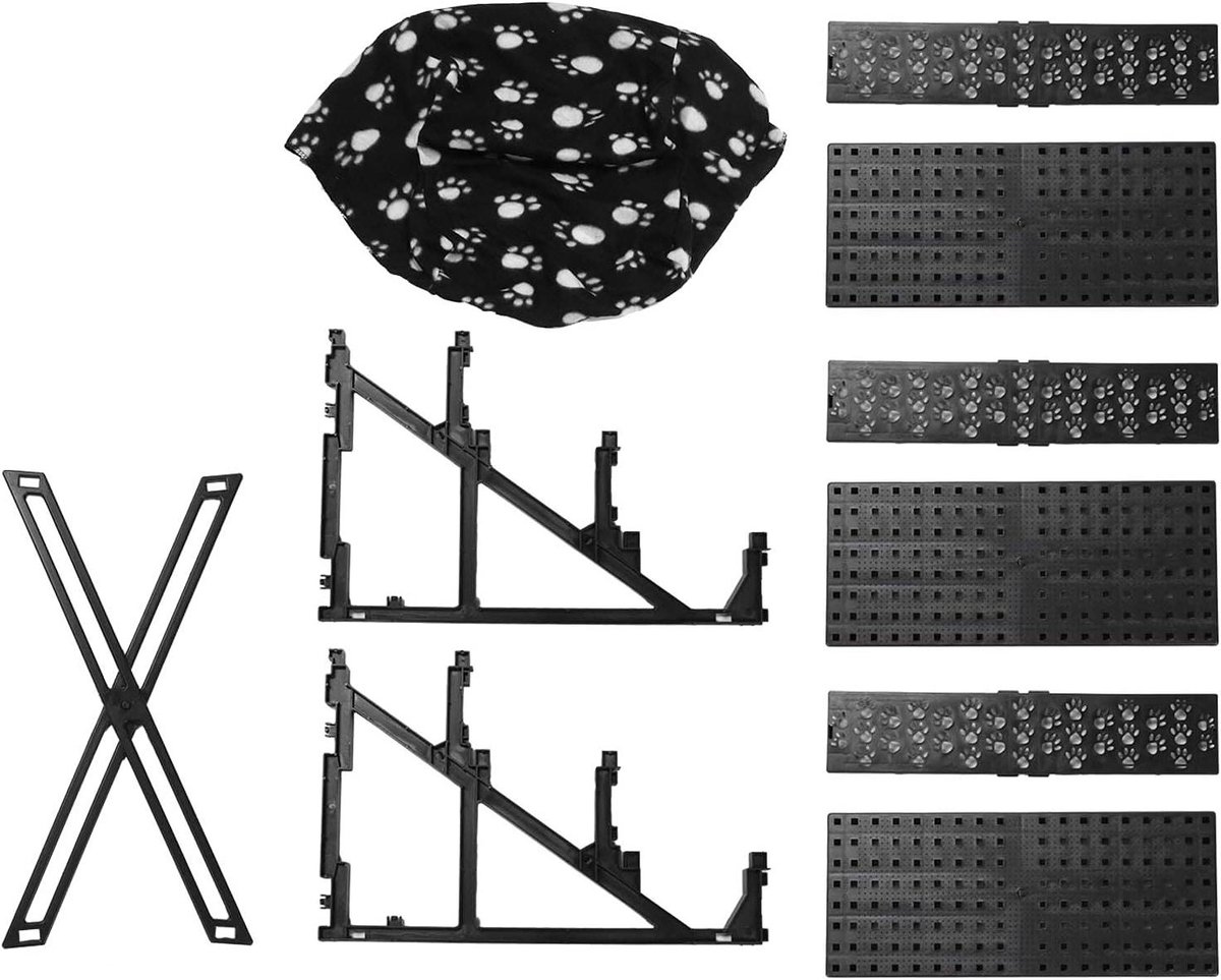 Huisdier Ladder - Honden Trap - Veilig Klimmen - Drietraps Ontwerp - 45 x 35 x 31 cm - Grijs