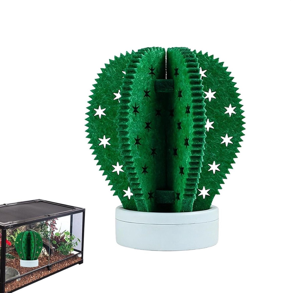 Luchtbevochtiger Terrarium - Cactus Vorm - Reptielen Verzorgen - Geen Stroom Nodig - 15x15x10 cm - Cactusbal