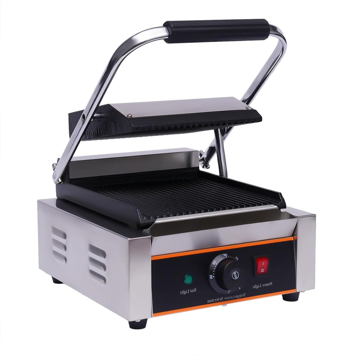 Contact Grill - Panini Maker - Lekker Grillen - Dubbele Platen - 1800 Watt - Zilverkleurig