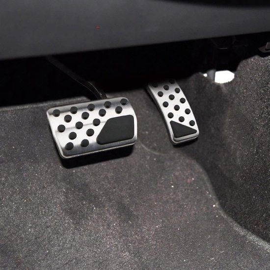 Auto Pedaal Covers - Vervangende Pedaalplaten - Verbeterde Grip - Antislip Textuur - Set van 2 - Zilver Zwart — afbeelding 3