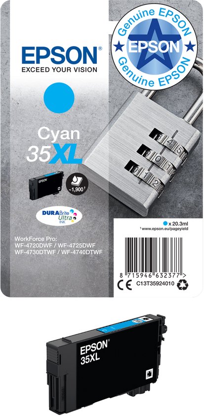 Epson Original Ink Cartridge Epson 35XL Cyan