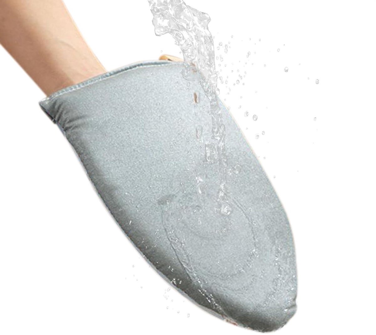 Stoomstrijk Handschoen - Kledingstomer Accessoire - Kleding Stomen - Dubbelhandig Gebruik - 25x14 cm - Grijs