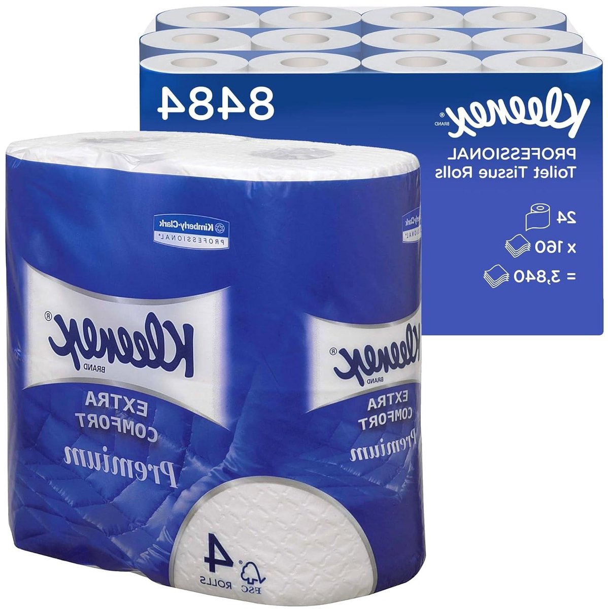 Toilettissue Rollen - WC Papier - Dagelijks Gebruik - 4-Laags Gewatteerd - 24 Rollen - Wit