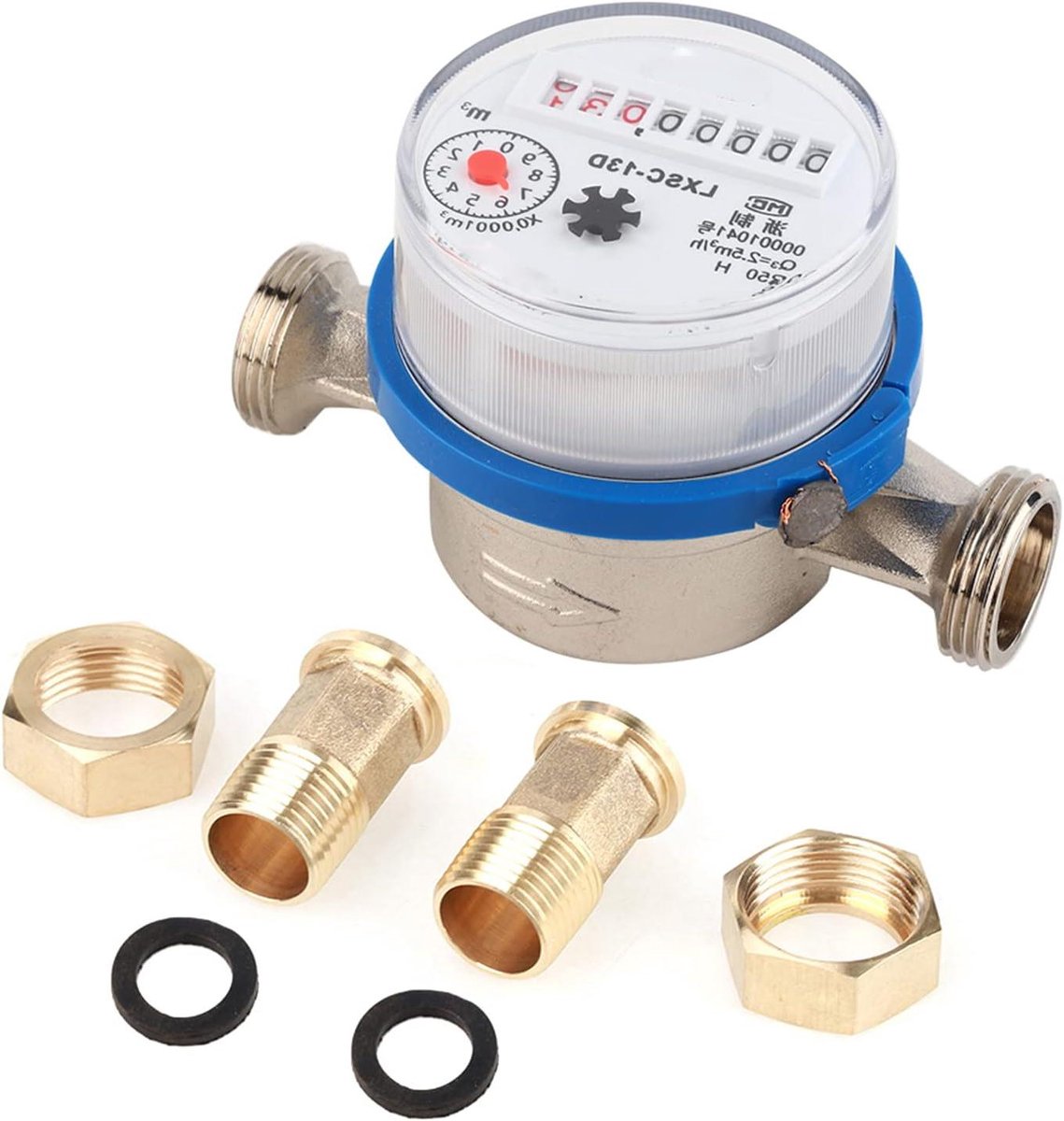 Tuinslang Watermeter - Watermeter Tuin - Waterverbruik Meten - Messing Meterdeksel - 15 mm 1/2 inch - Niet gespecificeerd