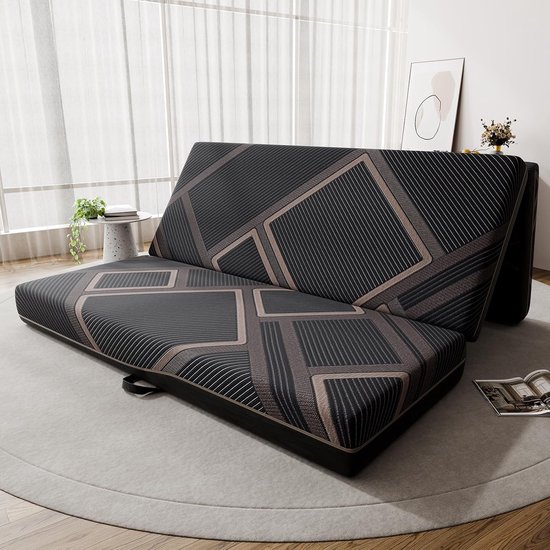 Vouwmatras - Gastenmatras Logeerbed - Flexibel Slapen - 3-Laags Schuim - 140x200x15 CM - Grijs — afbeelding 3