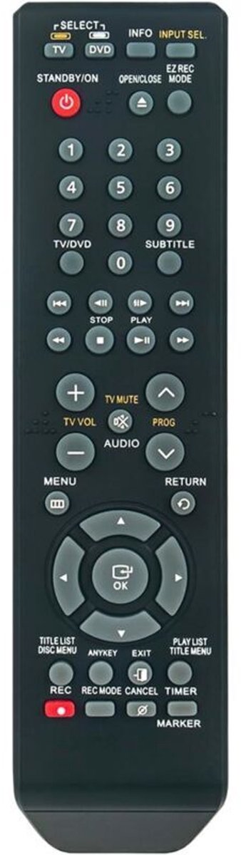 Vervangende afstandsbediening Geschikt voor Samsung DVD-R151