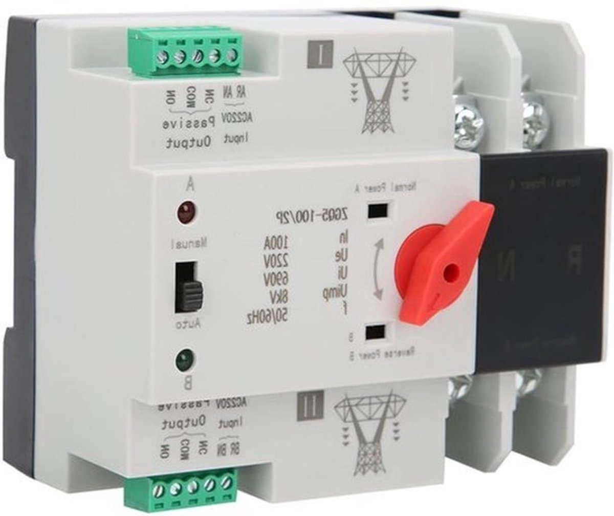 Automatische omschakelaar Controller ZGQ5-100/2P 220V - 2-wegs Selector Switches met Dual Power