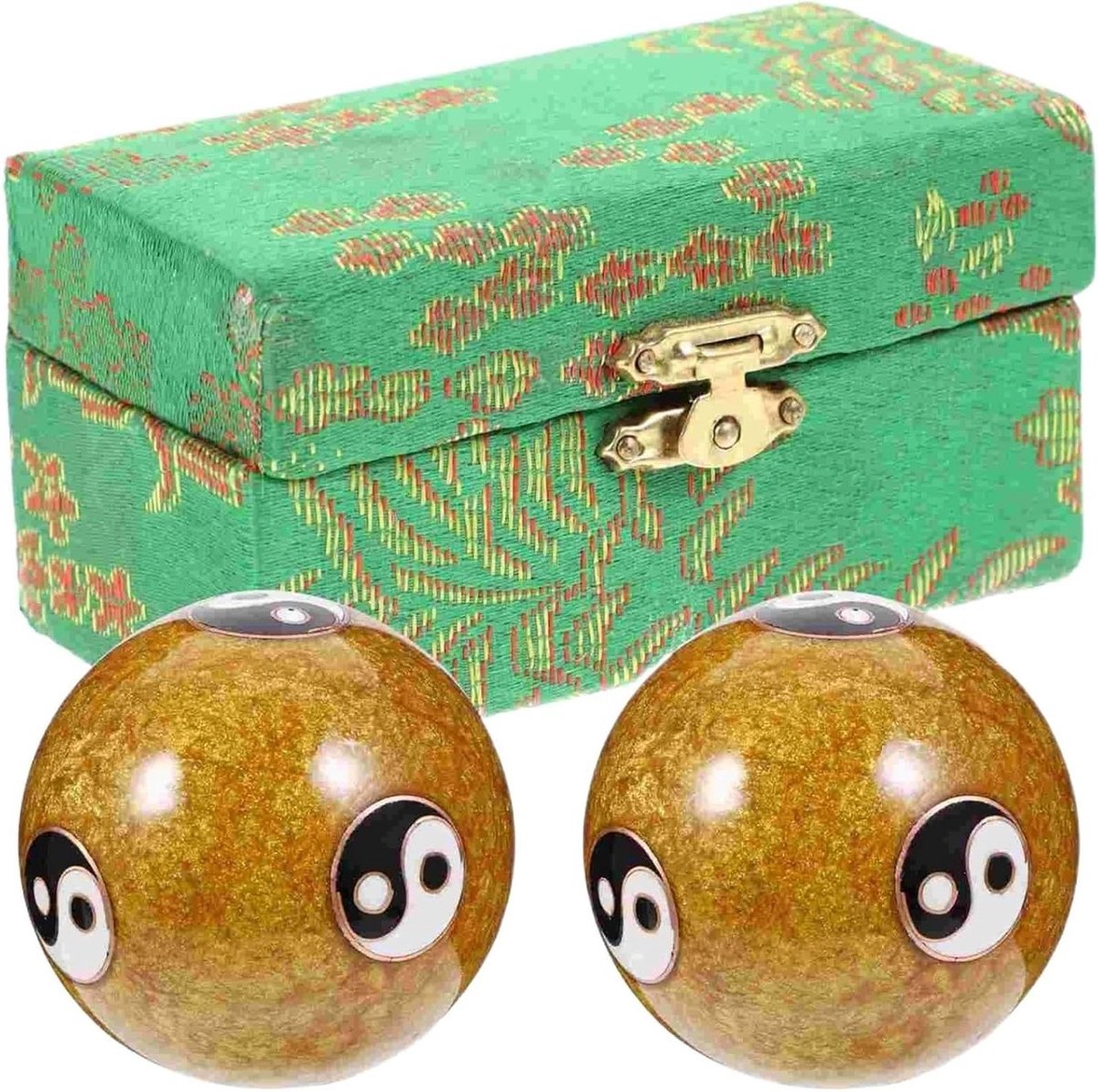 Baoding Ballen - Hand Ballen - Hand Oefening - Glad Gepolijst Oppervlak - 42 cm - Goud