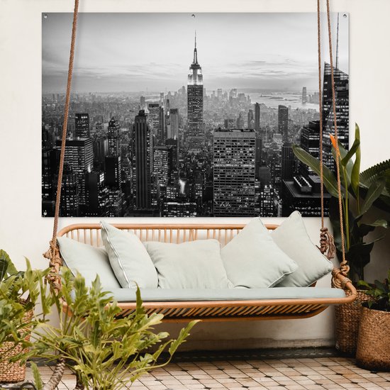 Décoration murale Impression photo New York City noir et blanc - 180x120 cm - Affiche jardin
