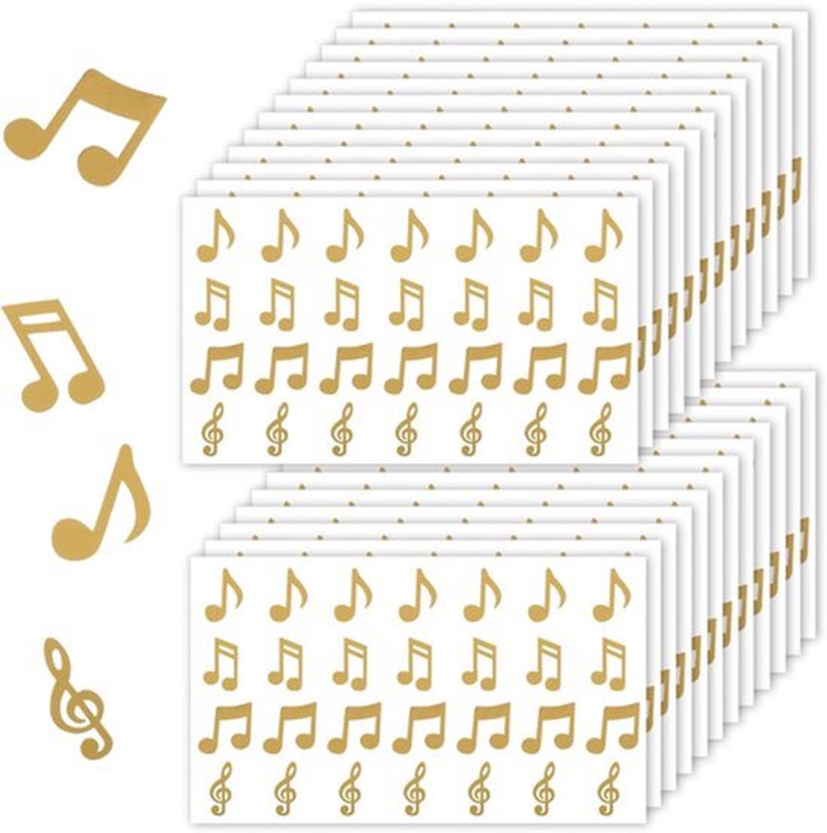672 Stuks Muzieknoten Stickers - 4 Ontwerpen - Waterdicht - Zelfklevend