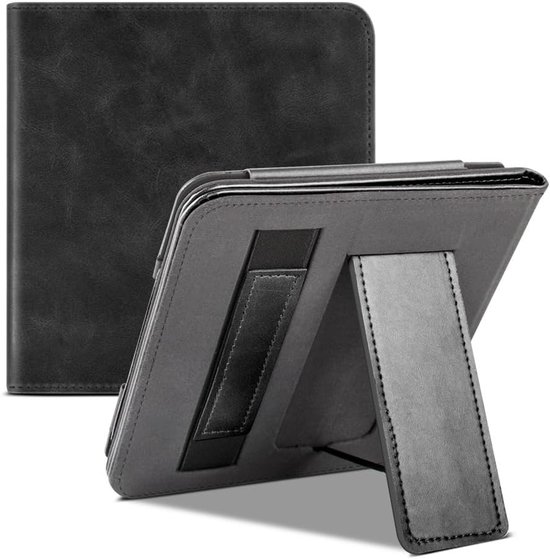 Lederen Beschermhoes Geschikt voor Kobo Sage 8 inch - Slank - Lichtgewicht - Schokbestendig - Met standaard - handriem & auto slaap/wake functie van Merkloos — afbeelding 3