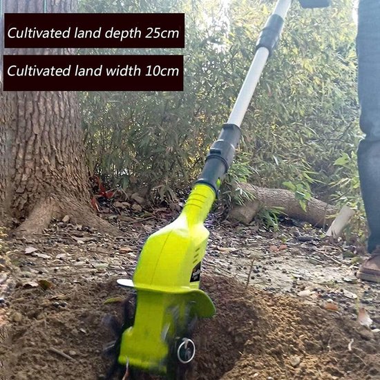 Elektrische Tuinfrees - Grondbewerker Snoerloos - Tuin Voorbereiden - Lichtgewicht 2.7kg - 25cm Diep 10cm Breed - One Color — afbeelding 3