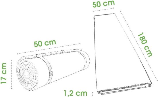 Tweelaagse groene slaapmat 180 cm Sleephiker met draagtas — afbeelding 2