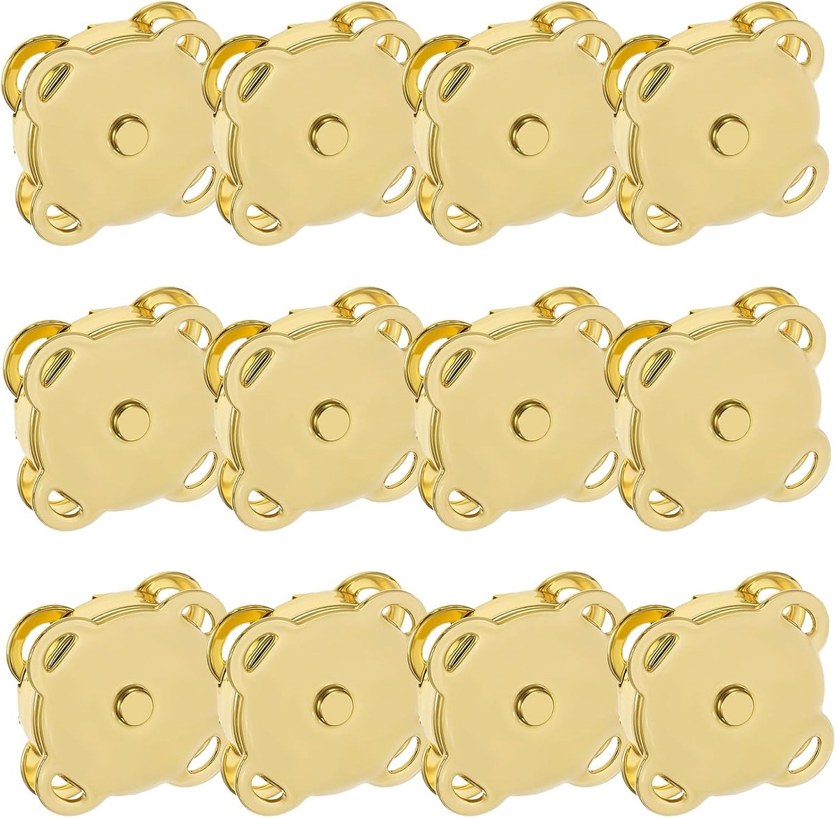 12-delige set magnetische drukknopen met pruimenbloesemmotief, metalen gespen, knopen, magnetische tasgespen, geschikt voor knutselprojecten, kleding, portemonnees, leren jassen, handtassen (goud)