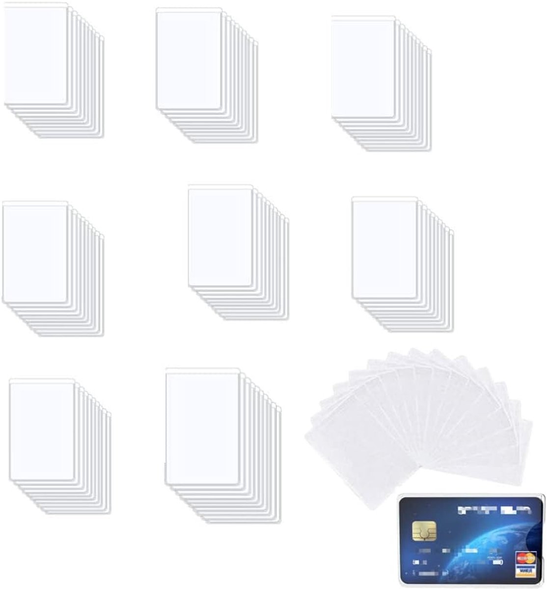 100 Credit Card Case Cover - Card Holder - Credit Card Holder - Debit Card Protective Case - Clear - Minimalist Design