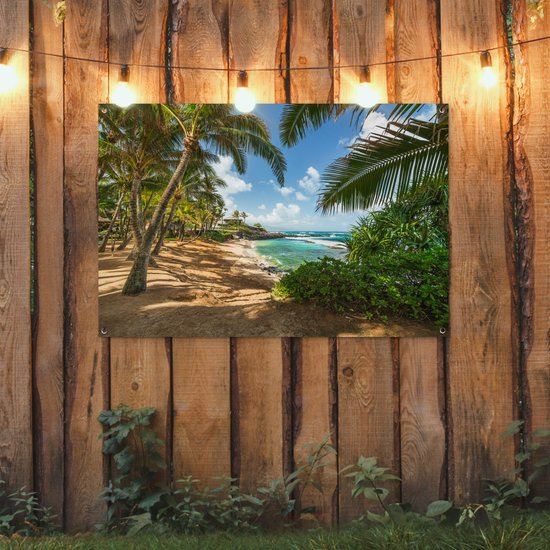Affiche exotique Kuau Cove Beach située sur Hawaii Garden 120x80 cm - Toile de jardin / Toile d'extérieur / Peintures pour l'extérieur (décoration de jardin)