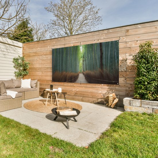 GreatGardenPosters - Affiche de jardin - Bamboe - Jardin - Allée - 160x80 cm - Toile de jardin