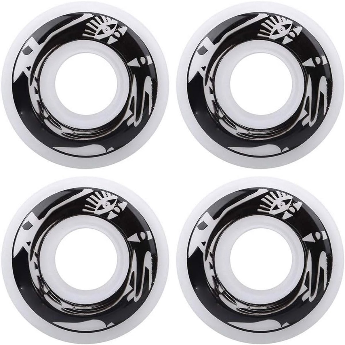 Set van 4 Skateboardwielen van elastisch PU hardheid 75-85A duurzaam en trendy ontwerp ideaal voor e-scooters en skateboards veelzijdig en slijtvast