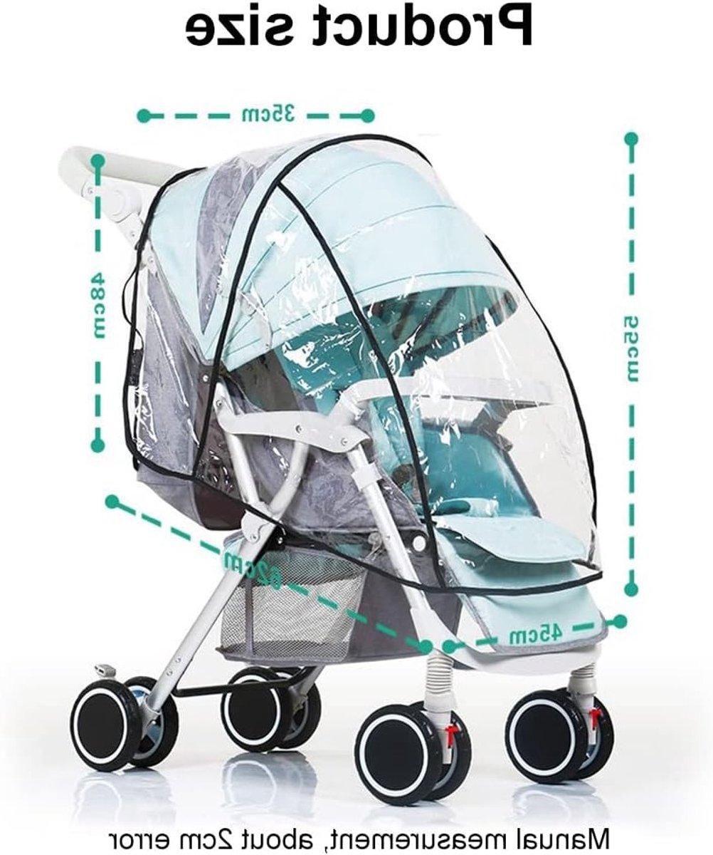 Universele regenhoes voor kinderwagens, transparant en waterdicht, beschermt tegen regen, wind, sneeuw en kou – foto 8