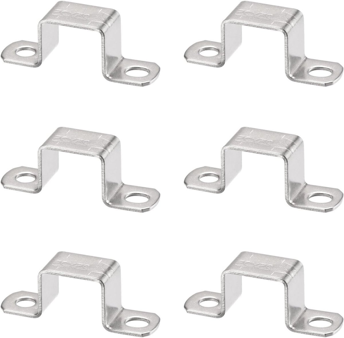 6 Stuks U Vorm Connector Beugels, 25mm x 25mm RVS Beugels voor Stalen Buizen, Stevige Beugels voor Pijpbevestiging en Deursteunen
