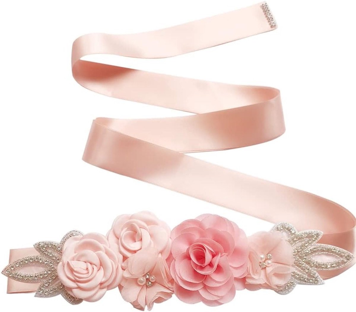 Elegante Bruidsriem met Strass en Bloemen voor Bruidsjurken en Bruidsmeisjes - Perfecte Accessoires voor Trouwerijen en Feestjes