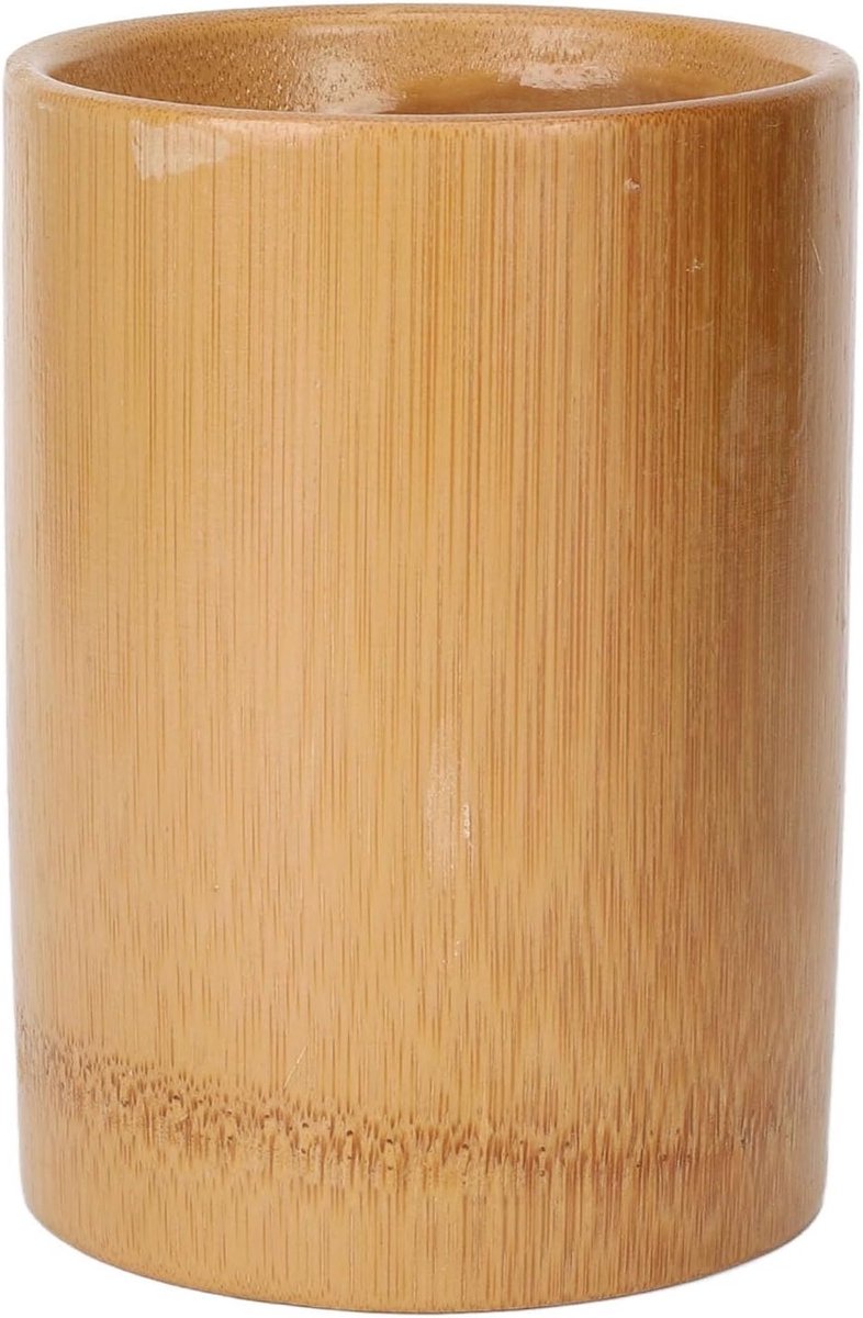 Cilindrische Bamboe Opbergcontainer voor Manicure en Scheeraccessoires - Waterdicht en Handig voor Desktop Gebruik