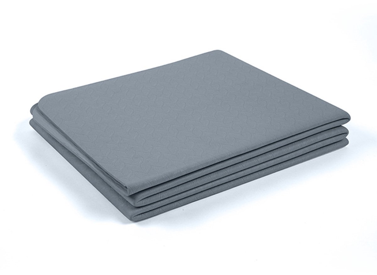 Opvouwbare yogamat, geschikt voor reizen en thuisworkouts, lichtgewicht en antislip TPE-materiaal – zeer geschikt voor yoga, pilates, rekken en vloertraining – opvouwbare sportmat voor mannen en vrouwen - blauw